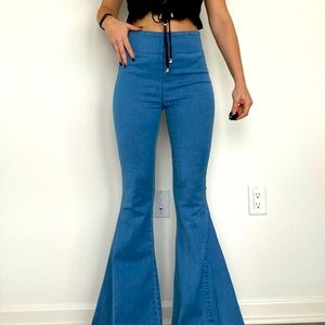 High waisted bell bottom flare jeans